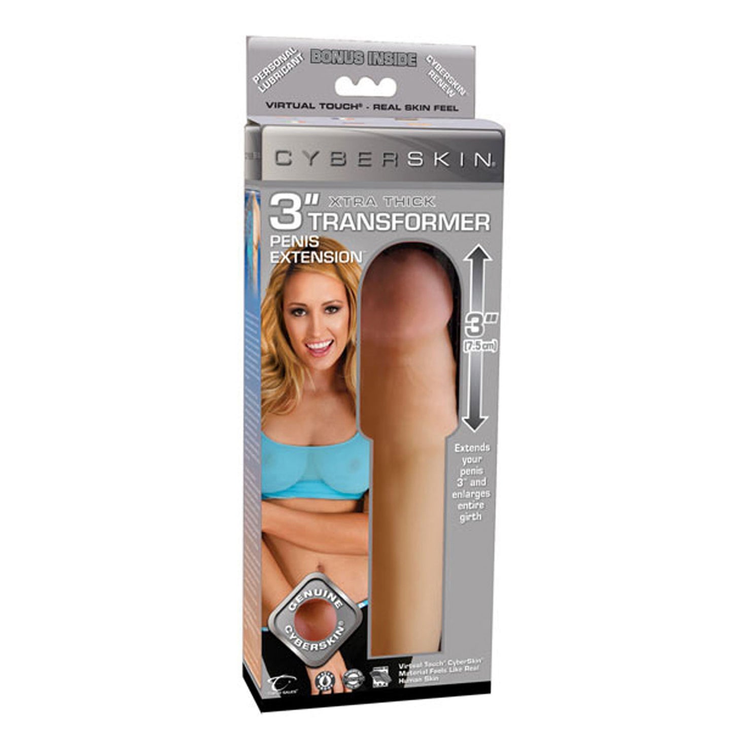 TLC Natural CyberSkin 3 inch Transformer Penis Extension