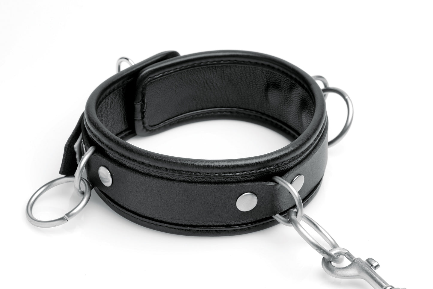 Isabella Sinclaire 3 Ring Leather Collar with Leash