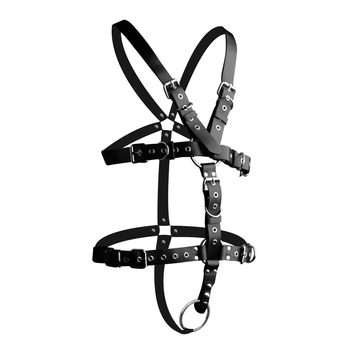 Strict Leather Body Harness with Cock Ring - X-Large