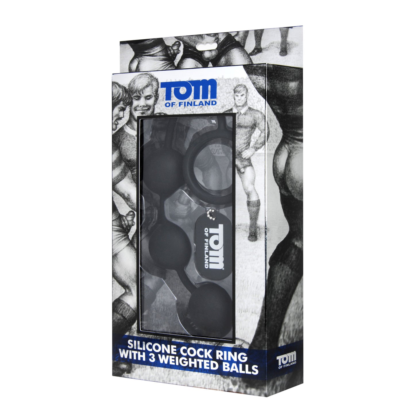 Tom of Finland Silicone Cock Ring with 3 Weighted Balls