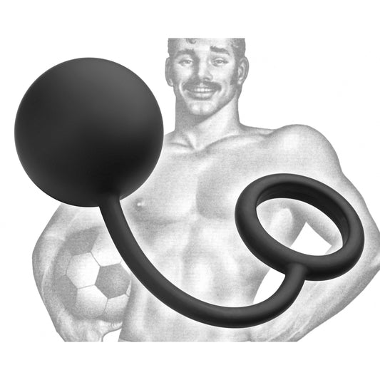 Tom of Finland Silicone Cock Ring with Heavy Anal Ball